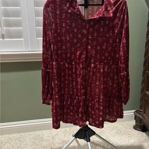 Rust colored tiered tunic